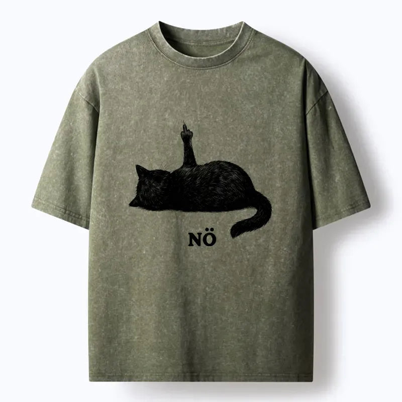 Kyoto-Lion Cat Refused Washed T-Shirt