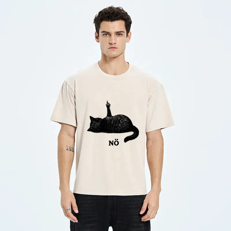 Kyoto-Lion Cat Refused Washed T-Shirt
