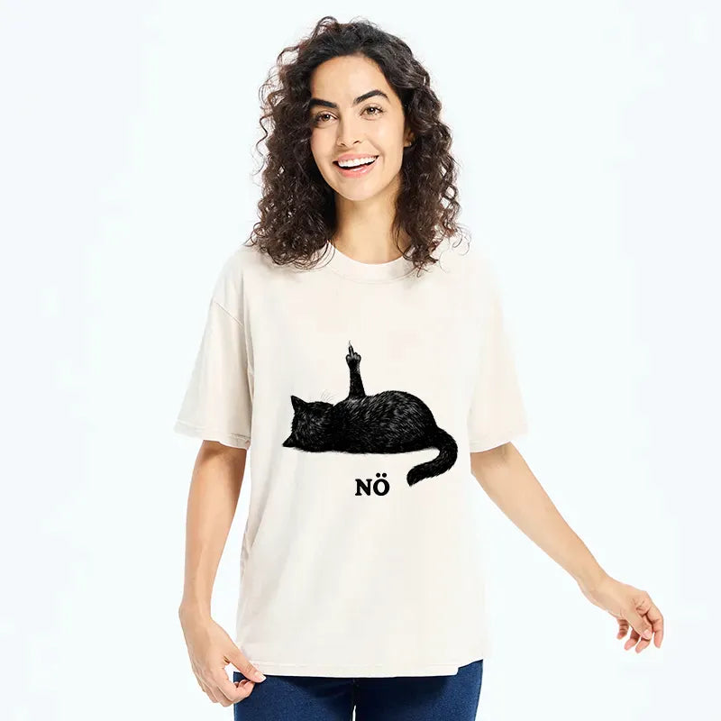 Kyoto-Lion Cat Refused Washed T-Shirt