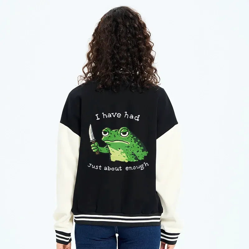 unisex frog print varsity jacket premium quality