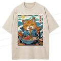 Japanese Cat Ramen T-Shirt for Daily Wear