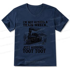 Kyoto-Lion Funny Train Jokes V-Neck Classic T-Shirt