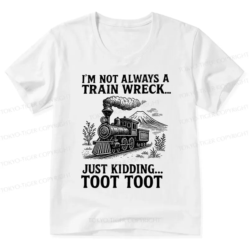 Funny train jokes v-neck t-shirt