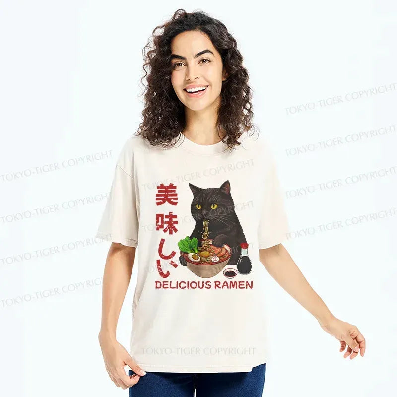 Washed Japanese T-Shirt for Daily Wear