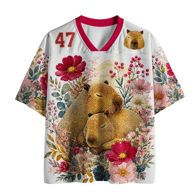 Kyoto-Lion Capybaras That Depend On Each Other Mesh Jersey
