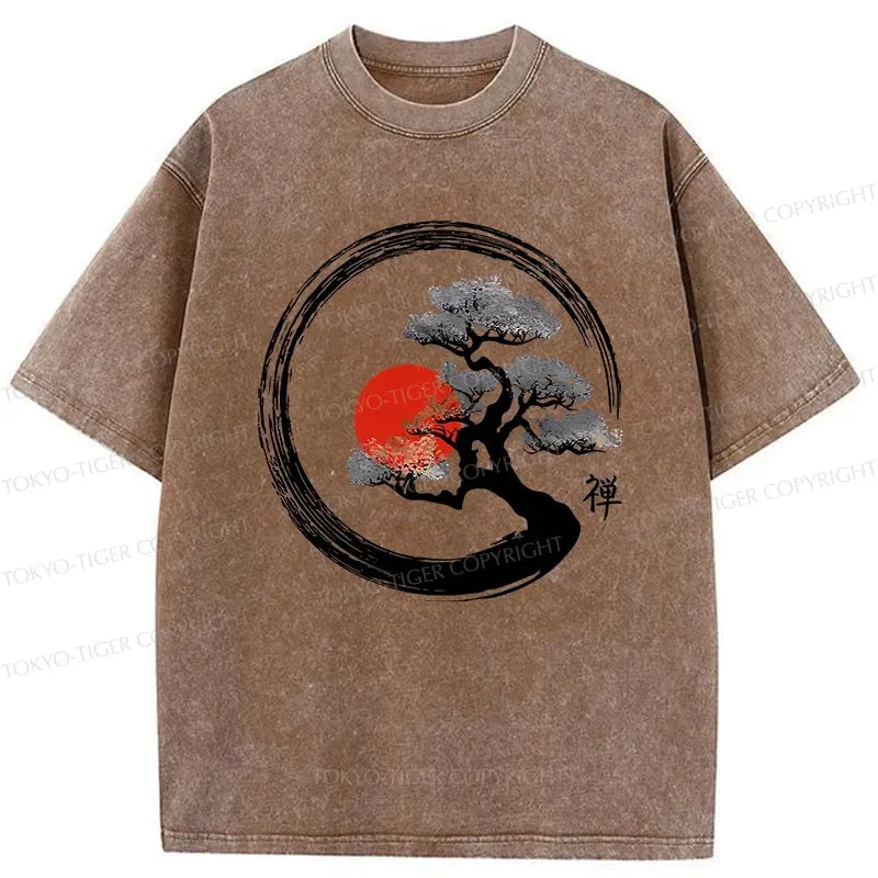 Kyoto-Lion Vintage Bonsai Tree Washed T-Shirt