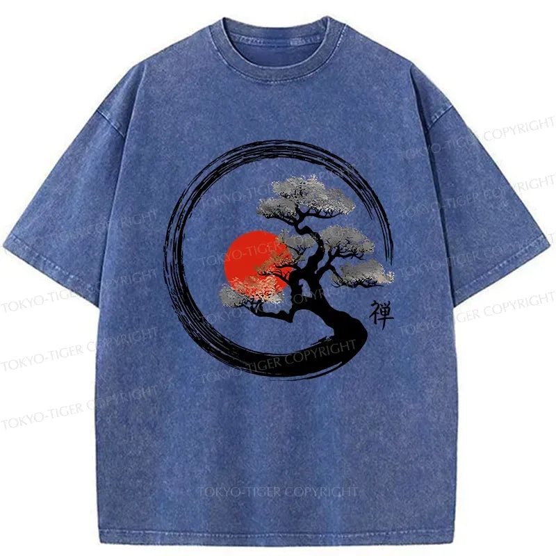 Kyoto-Lion Vintage Bonsai Tree Washed T-Shirt