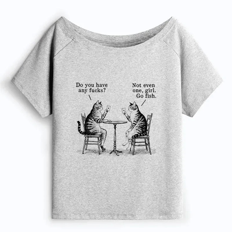 Vintage Japanese Cat Poker Night Top for Summer