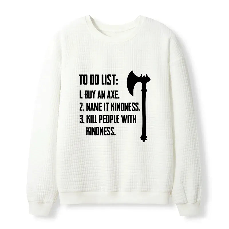 Kyoto-Lion Axe Joke Waffle Sweatshirt