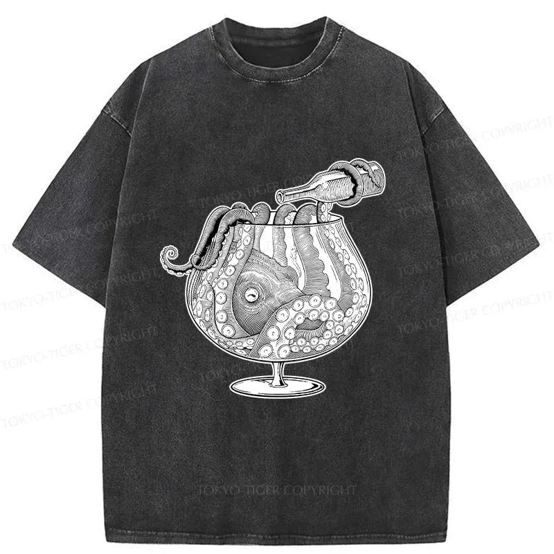 Japanese Vintage Octopus T-Shirt for Gift