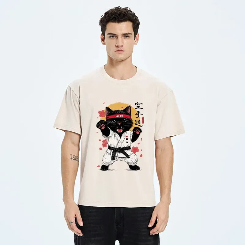 Japanese Vintage Washed T-Shirt for Daily Wear