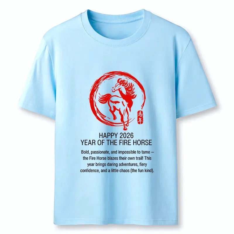 Classic New Year Fire Horse tee for men