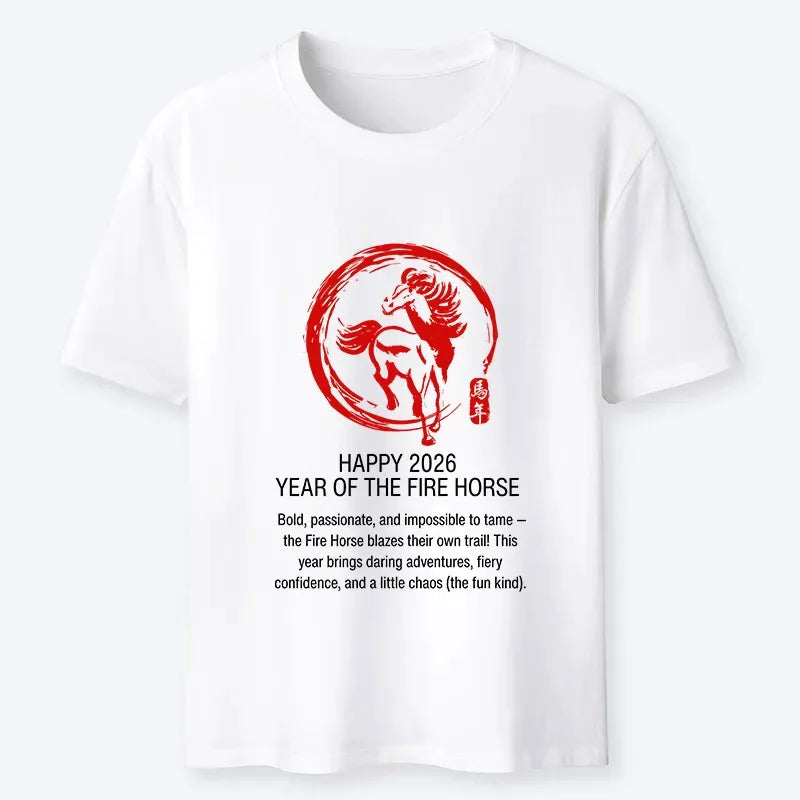 Classic New Year Fire Horse tee for men