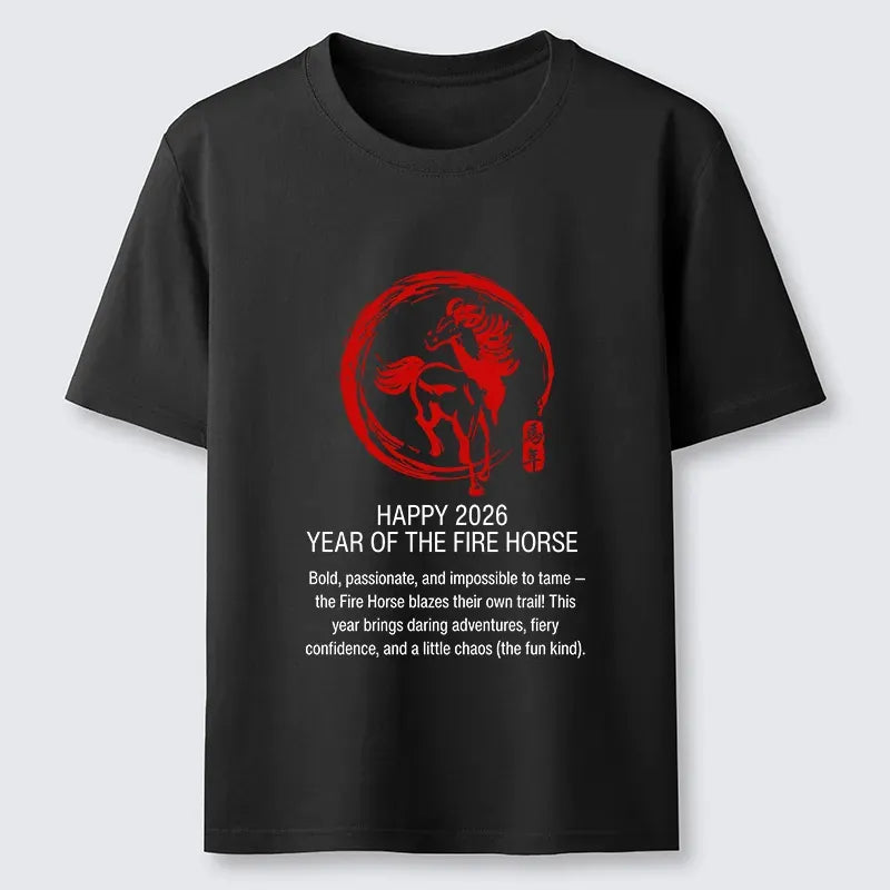Classic New Year Fire Horse tee for men
