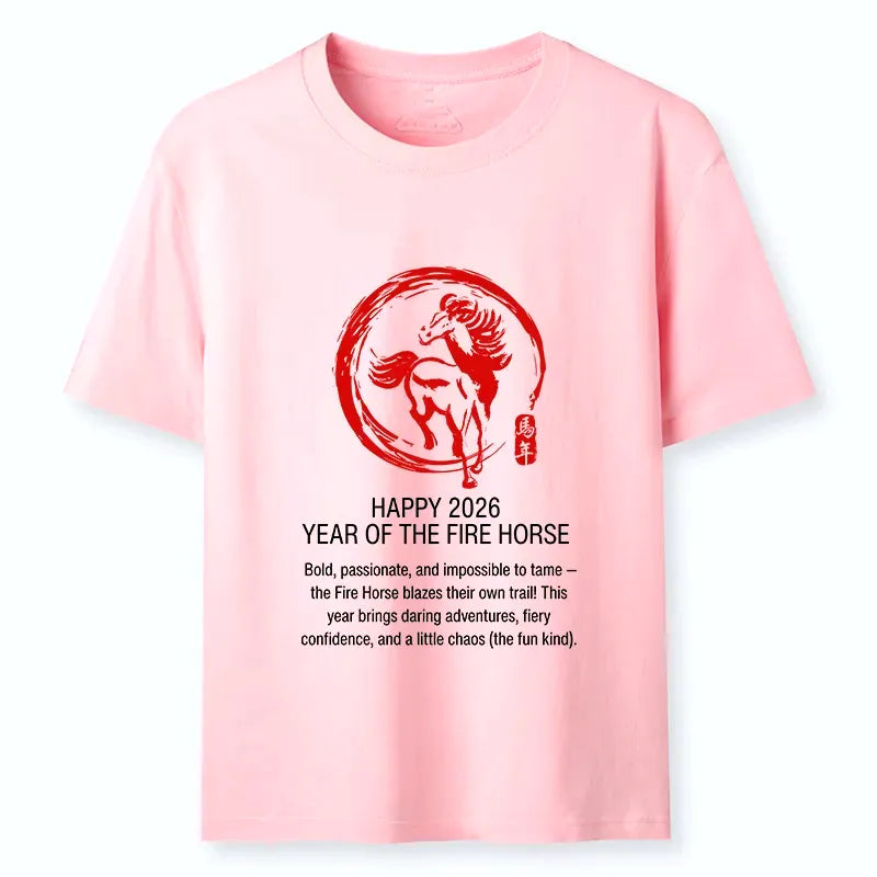 Classic New Year Fire Horse tee for men