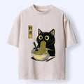 Japanese Black Cat T-Shirt for Daily Wear