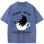 Kyoto-Lion Crows Need Coffee Washed T-Shirt