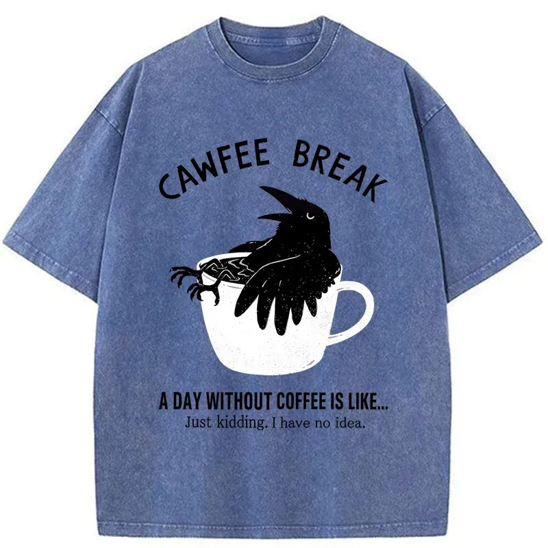 Kyoto-Lion Crows Need Coffee Washed T-Shirt