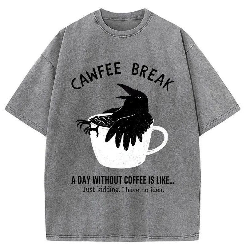 Kyoto-Lion Crows Need Coffee Washed T-Shirt