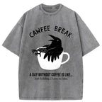 Kyoto-Lion Crows Need Coffee Washed T-Shirt