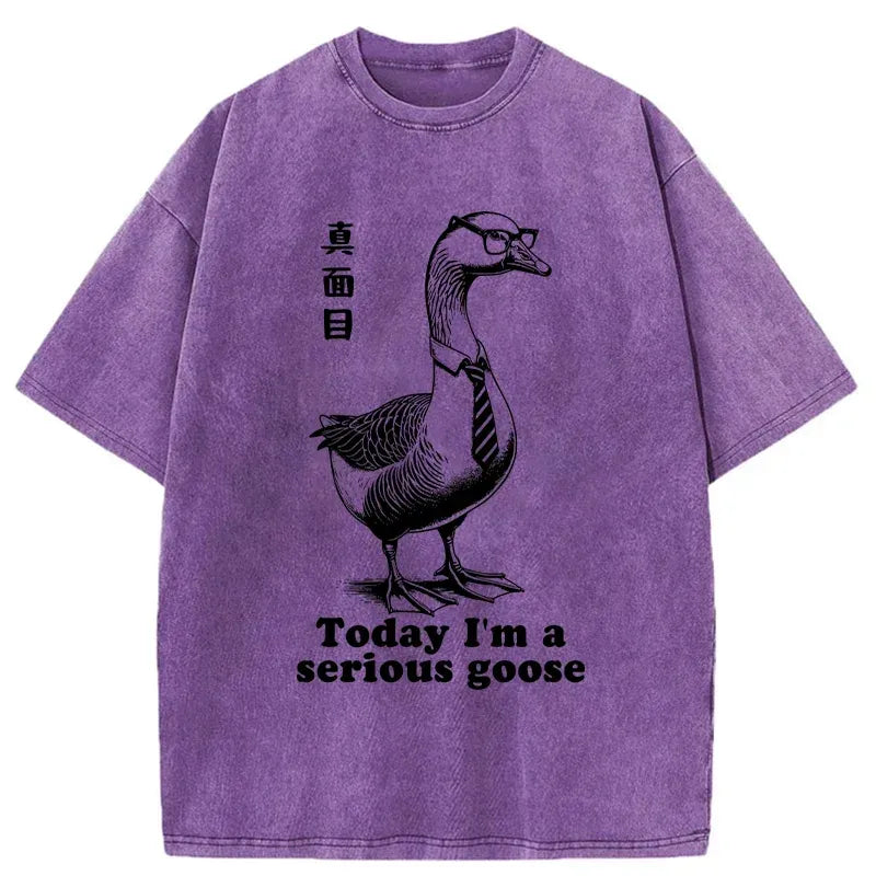 Kyoto-Lion Serious Goose Washed T-Shirt