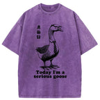 Kyoto-Lion Serious Goose Washed T-Shirt