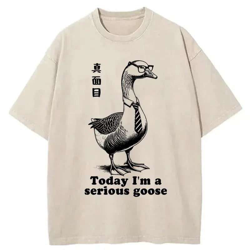 Kyoto-Lion Serious Goose Washed T-Shirt