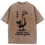 Kyoto-Lion Serious Goose Washed T-Shirt