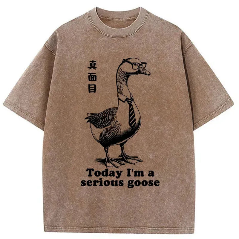 Kyoto-Lion Serious Goose Washed T-Shirt