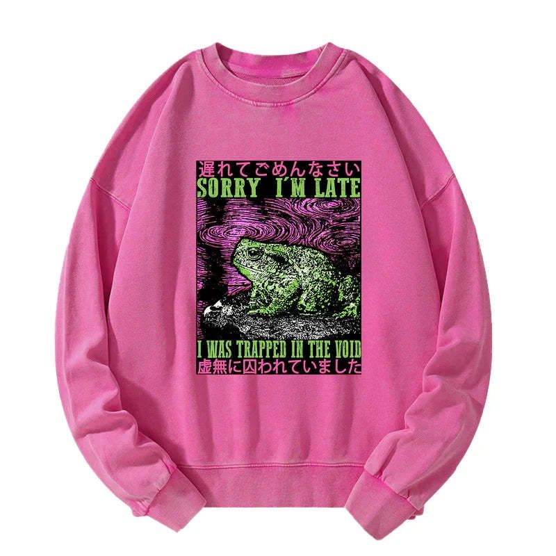 Japanese washed sweatshirt for daily wear