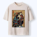 Kyoto Cat Eating Fish Shirt for Daily Wear