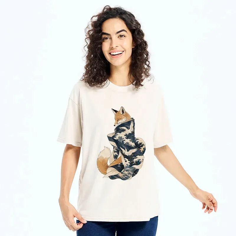 Kyoto Lion Crane T-Shirt for Daily Wear
