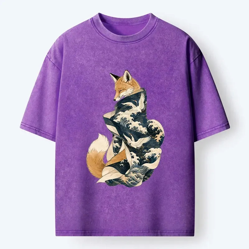Kyoto Lion Crane T-Shirt for Daily Wear