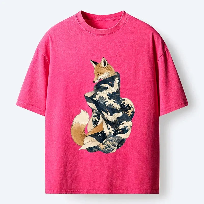 Kyoto Lion Crane T-Shirt for Daily Wear