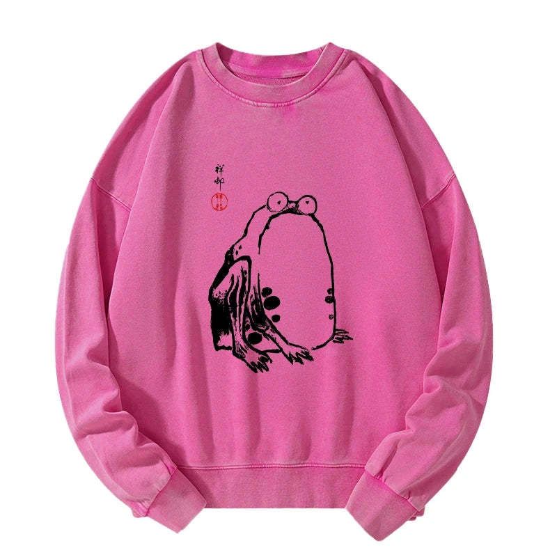 Kyoto-Lion Grumpy Frog Matsumoto Hoji Washed Sweatshirt