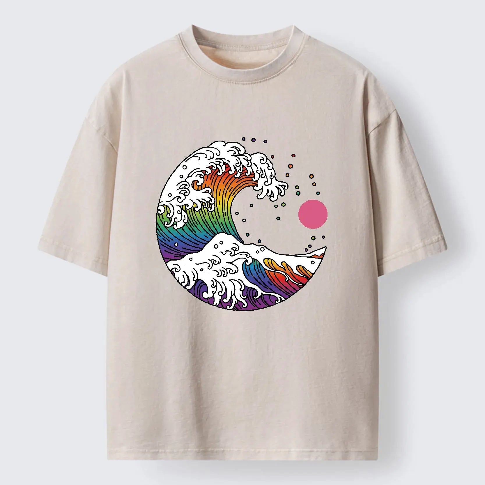 Kyoto Lion Rainbow Waves T-Shirt Gift for Him