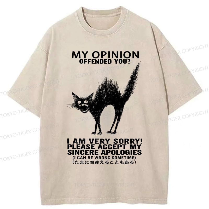 Washed Cat T-Shirt for Daily Wear