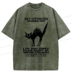 Washed Cat T-Shirt for Daily Wear