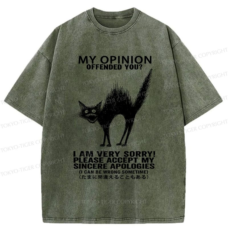 Washed Cat T-Shirt for Daily Wear
