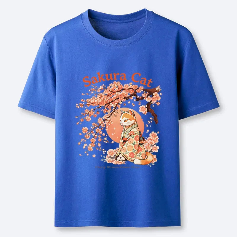 Kyoto-Lion Cat Under The Sakura Classic T-Shirt
