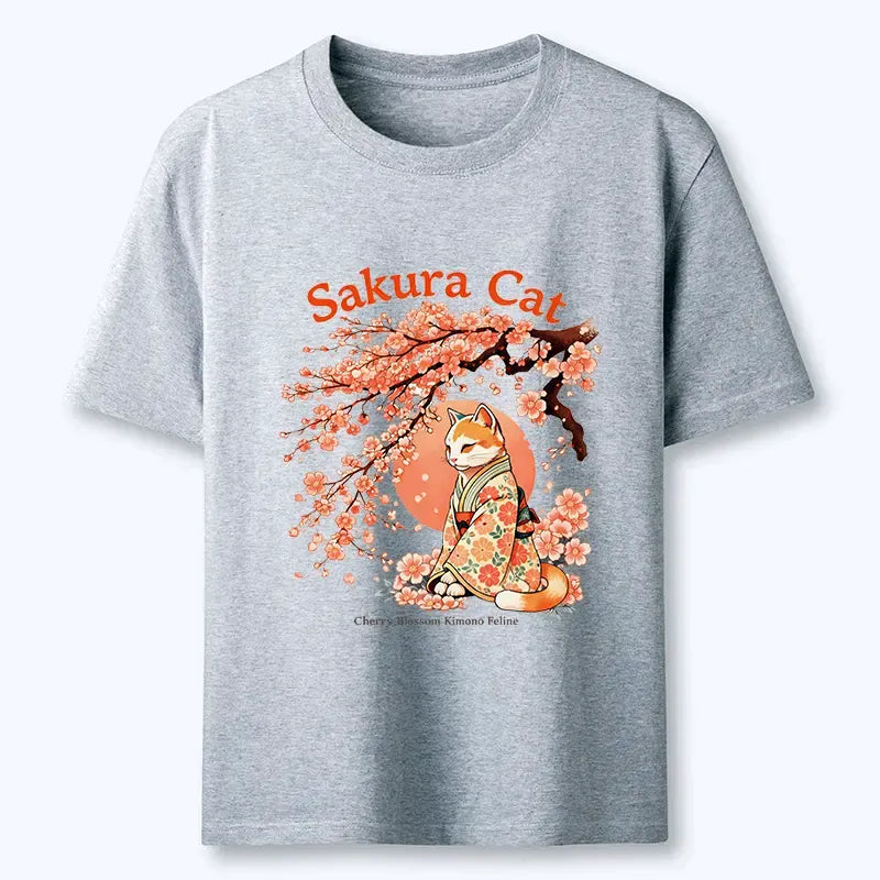 Kyoto-Lion Cat Under The Sakura Classic T-Shirt