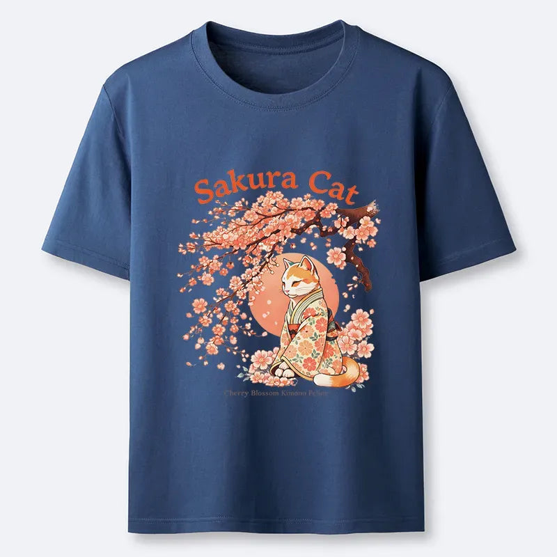 Kyoto-Lion Cat Under The Sakura Classic T-Shirt
