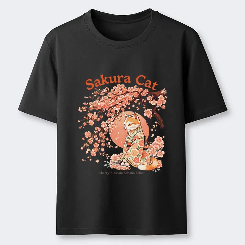 Kyoto-Lion Cat Under The Sakura Classic T-Shirt