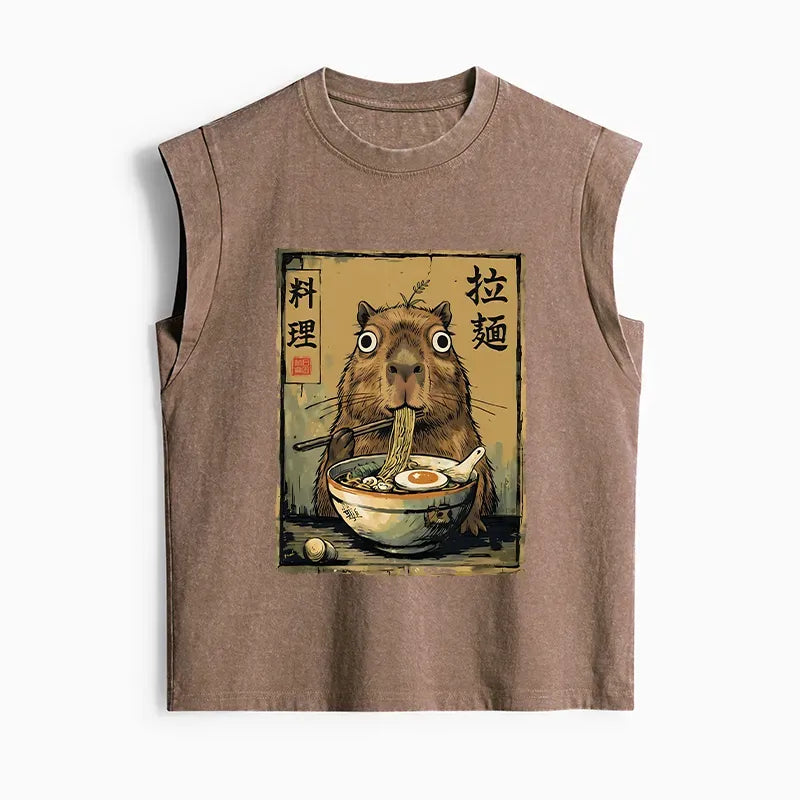 Cute Capybara Ramen Tank Top for Women