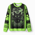 Kyoto-Lion Forest Spirit Feline Fuzzy Christmas Ugly Sweatshirt