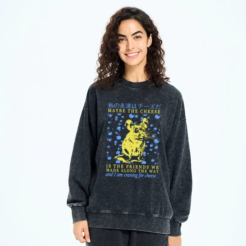 Japanese Washed Sweatshirt for Daily Wear
