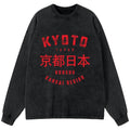 kyoto japan vintage washed long sleeve t-shirt
