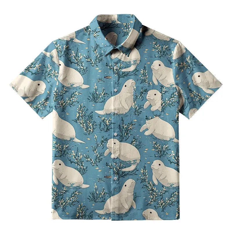 Kyoto-Lion Seal Pup Frolics Button-up Shirt