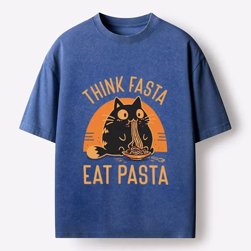 Japanese Black Cat Pasta T-Shirt for Summer