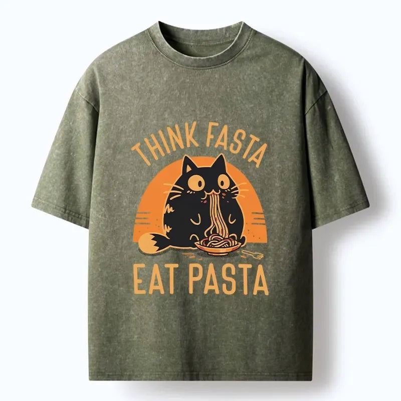 Kyoto-Lion Black Cat Pasta T-Shirt Best Seller